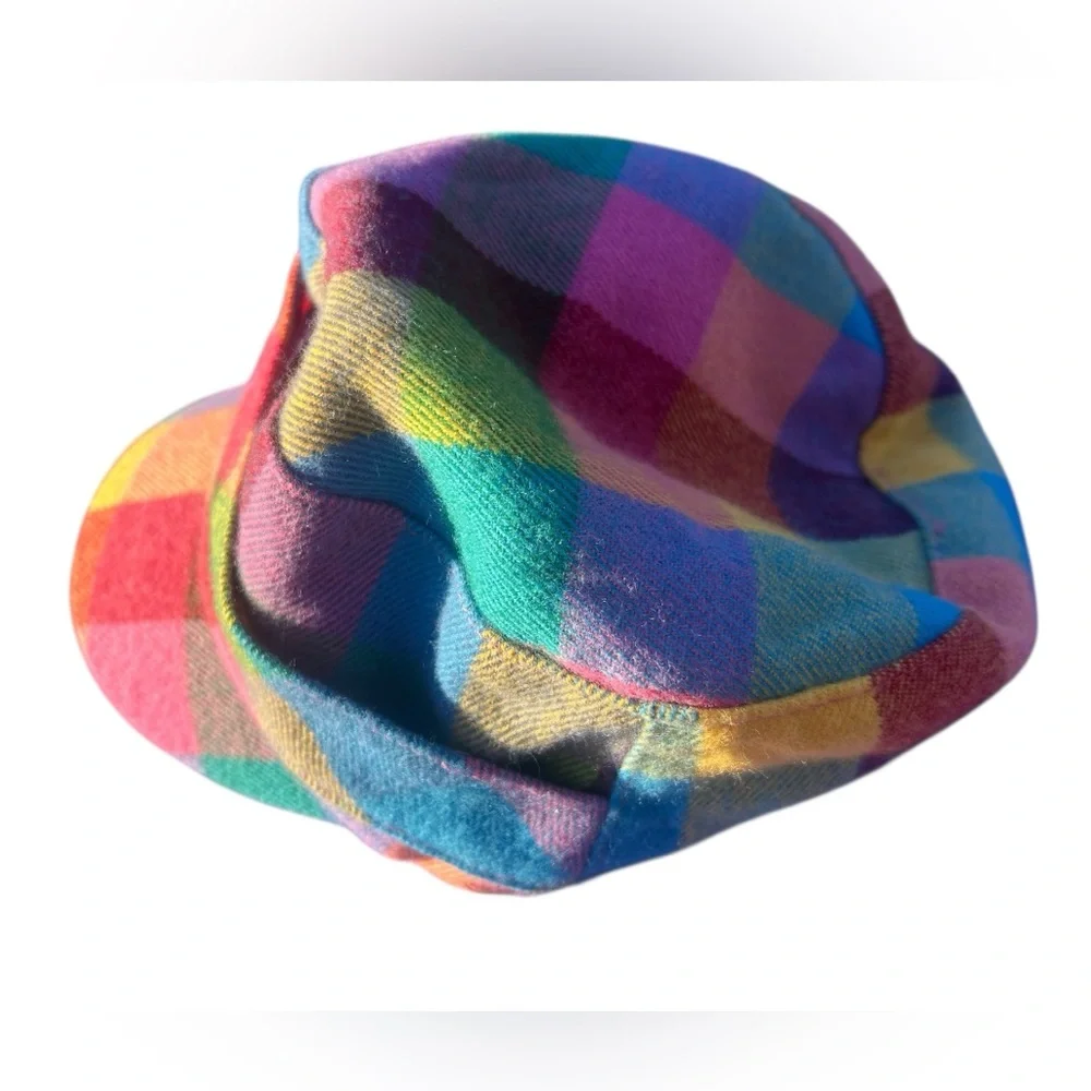 D&Y Colorful Rainbow Plaid Newsboy Children’s Hat-Retro Festival Hat